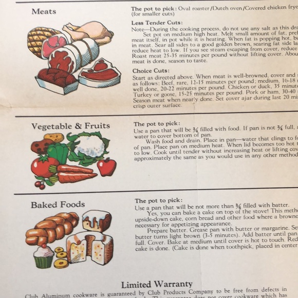 CLUB ALUMINUM CONSUMER RELATIONS DEPT LAMINATED CARE AND CLEANING CHART 1960’s - Picture 9 of 15
